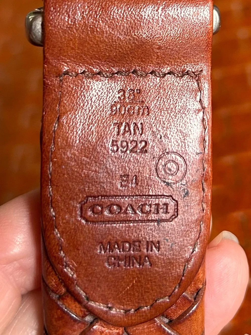 Vintage Coach 5922 Men’s 36 Tan Braided Leather Solid Brass Belt Old Money